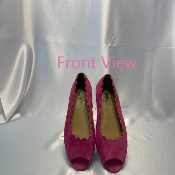 Van Eli Suede Flats with Scalloped Edges Size 8 M - Picture 2 of 11